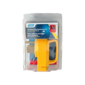 Camco 50 Amp Heavy-Duty RV Male Plug Replacement with Power Grip Handle 55255